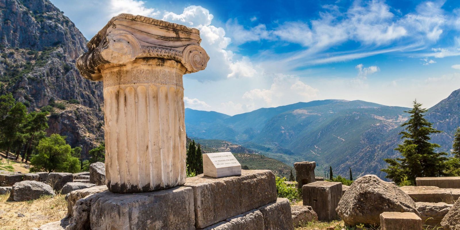 Delphi, Greece - Greece off-season UNESCO places tour 23 days from Athens. Monterrasol Travel small group tour by minivan.